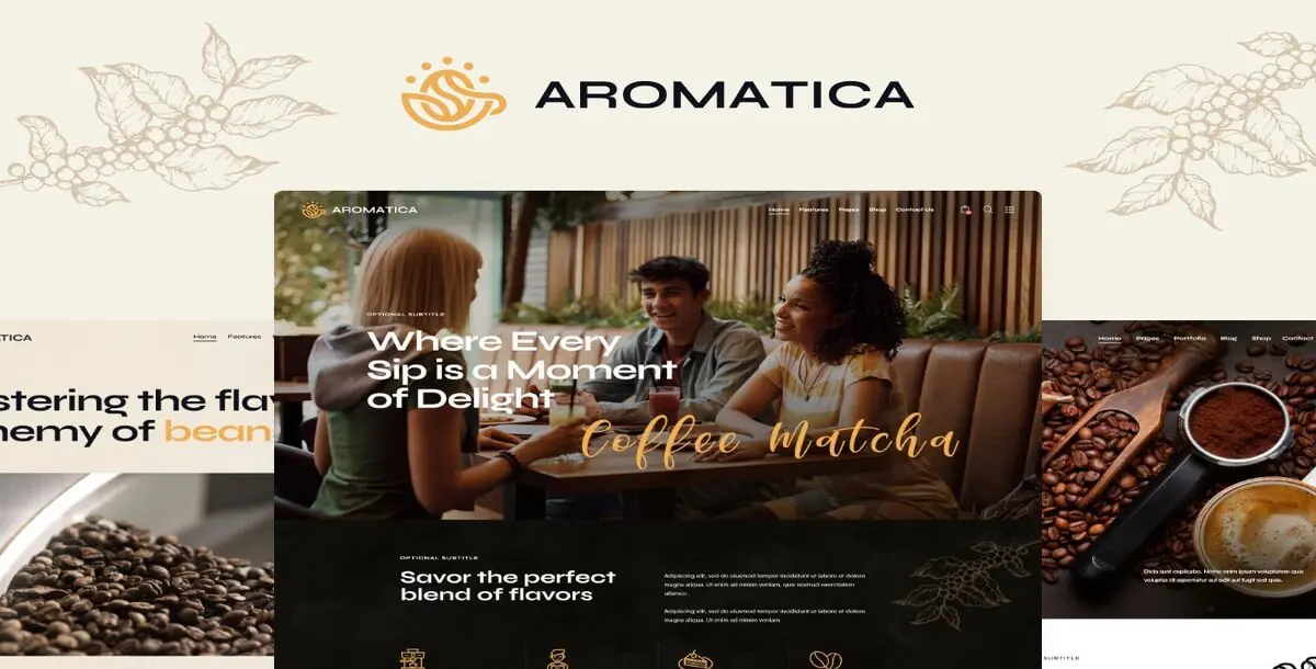 Aromatica Download: Beautiful Coffee House WordPress Theme