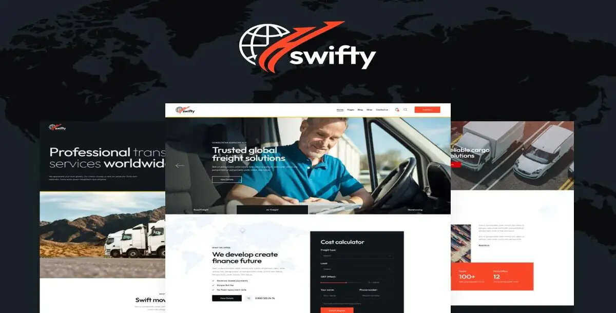 Swifty Cargo Transportation and Logistics WordPress Theme: Elevate Your Logistics Business!