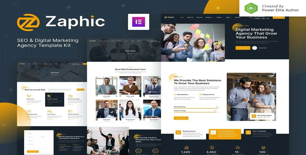 Zaphic SEO & Digital Marketing Agency Elementor Template Kit