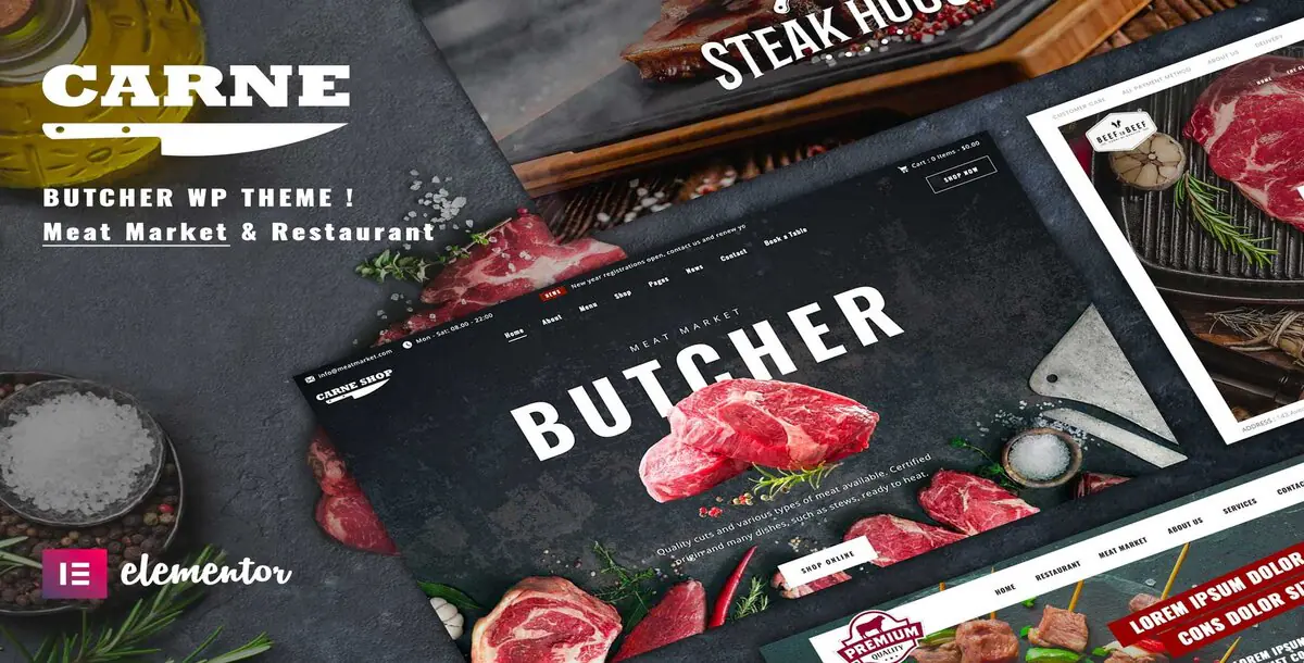 Carne Meat Restaurant WordPress Theme Download