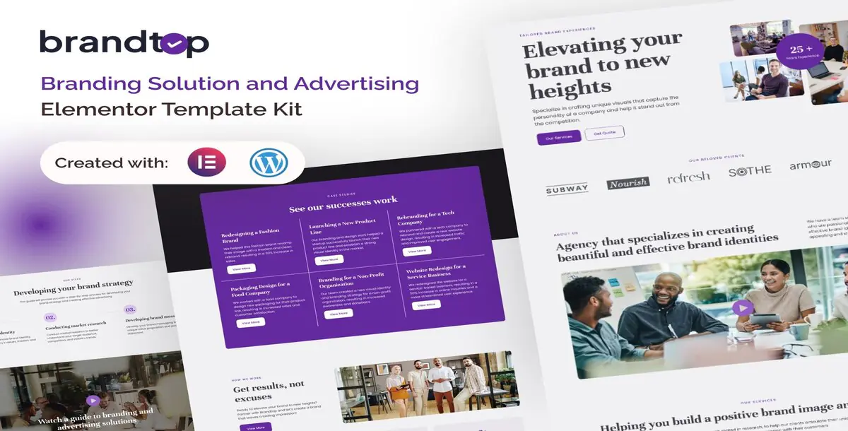 Brandtop Branding Solution and Advertising Elementor Template Kit Download: Elevate Your Branding an
