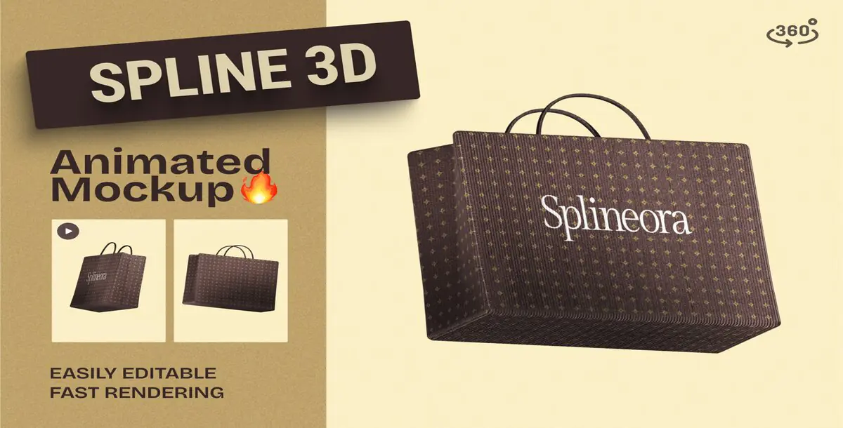 Animated Shopping Bag Mockup Download, Incl. Bag & Corduroy