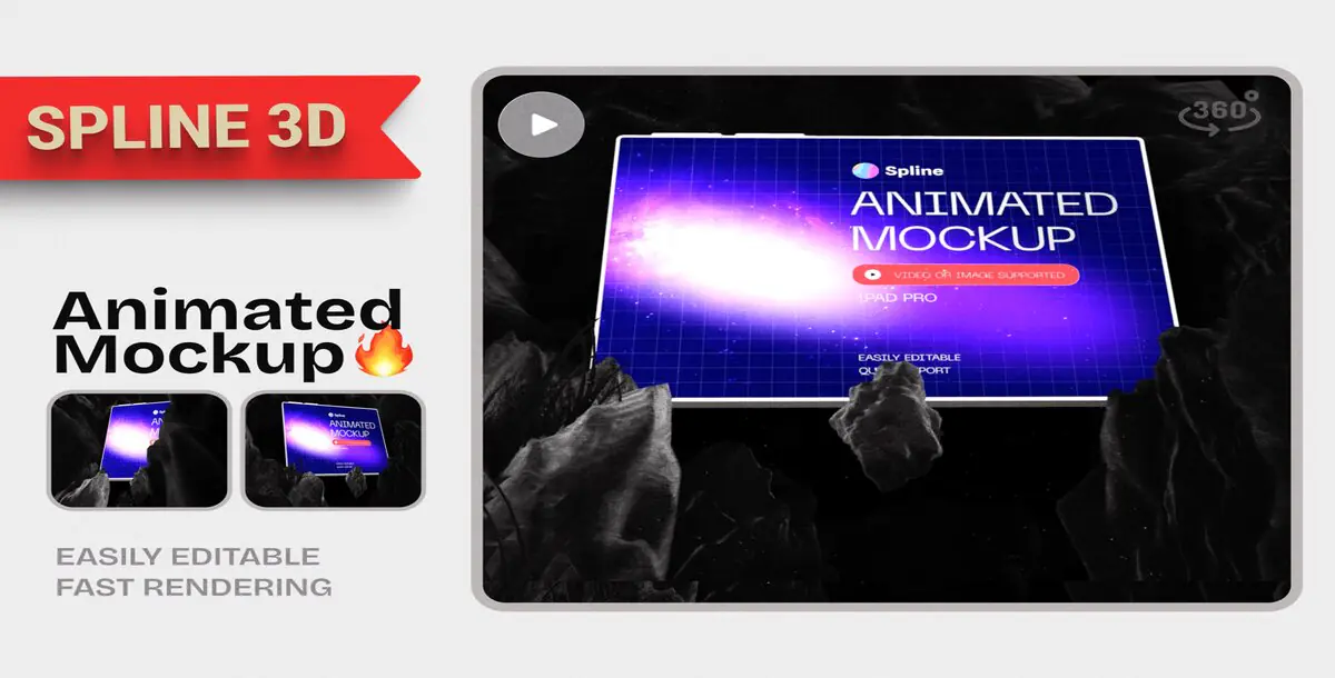 Tablet on Rock Animated Mockup Download, Incl. Android & Demonstration